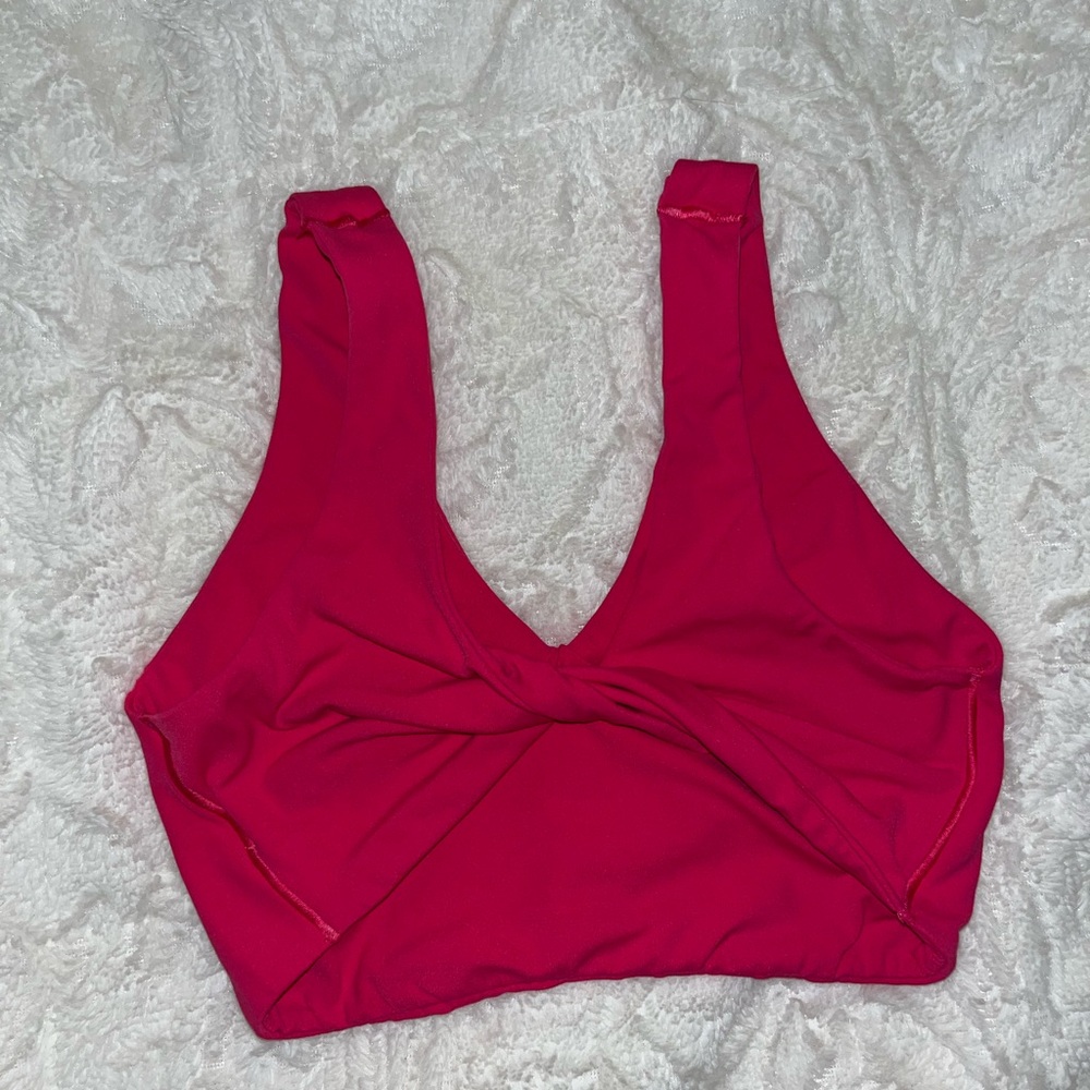 Pink sports bra